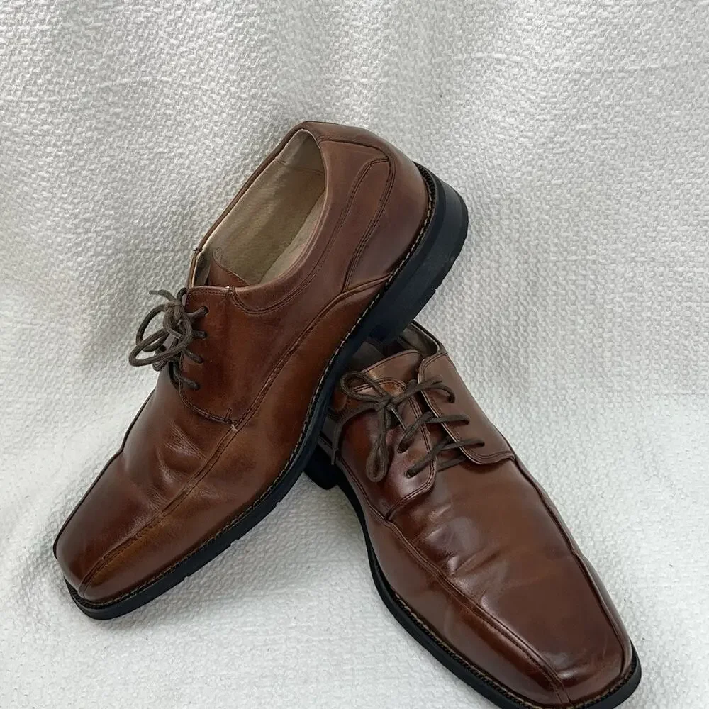 Florsheim Men’s 9.5 3E Brown Leather Square Toe Oxford Dress Shoes 11236-200